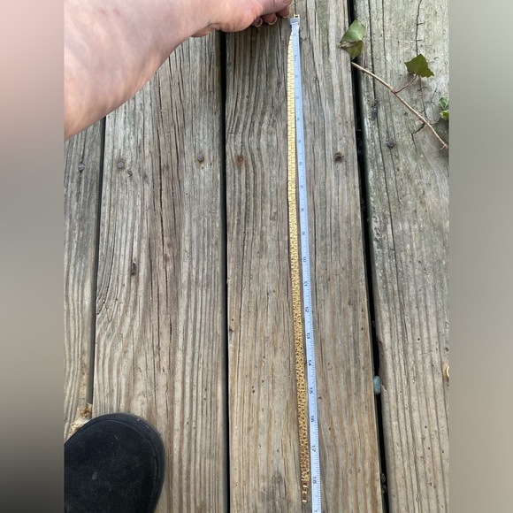 Classic Gold Textured Herringbone Necklace - Women's Jewelry - Picture 9 of 16